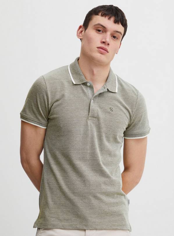 CASUAL FRIDAY Pale Green Pique Polo Shirt L